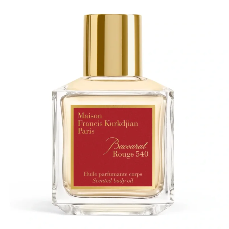 Maison Francis Kurkdjian Paris - Baccarat Rouge 540 - Body Oil in elegant klarem Flakon mit rotem Etikett und goldenem Verschluss