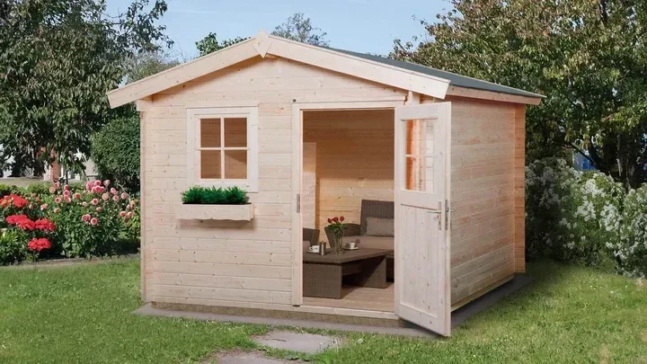 Weka Gartenhaus Blumberg 106, 250x300, Naturbelassen