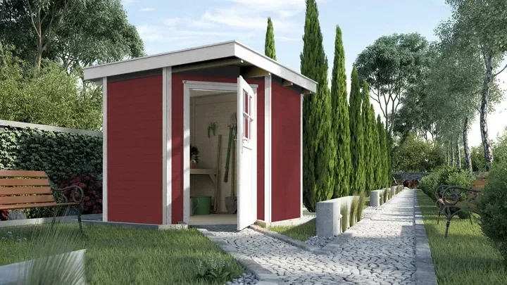 Weka Gartenhaus Blackmount Angle 229, 209x205, Schwedenrot