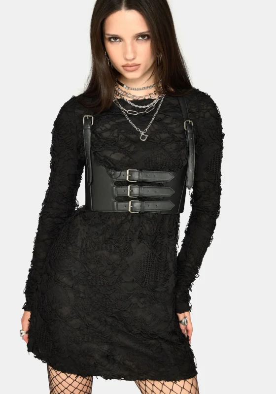 Alden Used-Look Langarm Minikleid