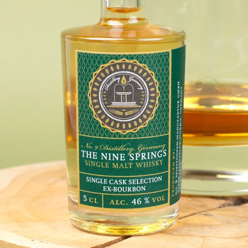 The Nine Springs Single Cask Selection - Ex-Bourbon Malt Whisky aus dem Eichsfeld in Thüringen 50 ml – Bild 2
