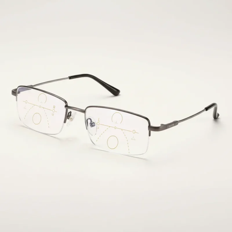Brehn | Intelligente Gleitsichtbrille | ARNO-Linsentechnologie | Photochrome Anpassung | Blaulicht-Filter & UV400 | Anti-Reflex-Beschichtung | Multifokal