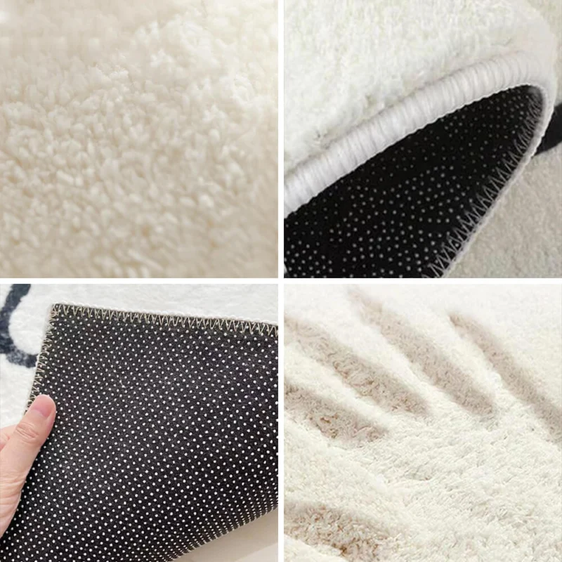 Brehn | Faux Cashmere Schachbrett Gemütlicher Nachttisch Teppich Unregelmäßige Form Teppich