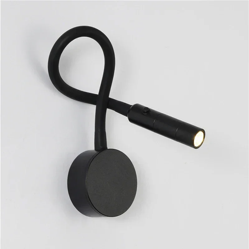 Brehn | Moderne Flexible LED-Lese-Wandlampe mit Schalter für Schlafzimmer und Studium - 1W/3W
