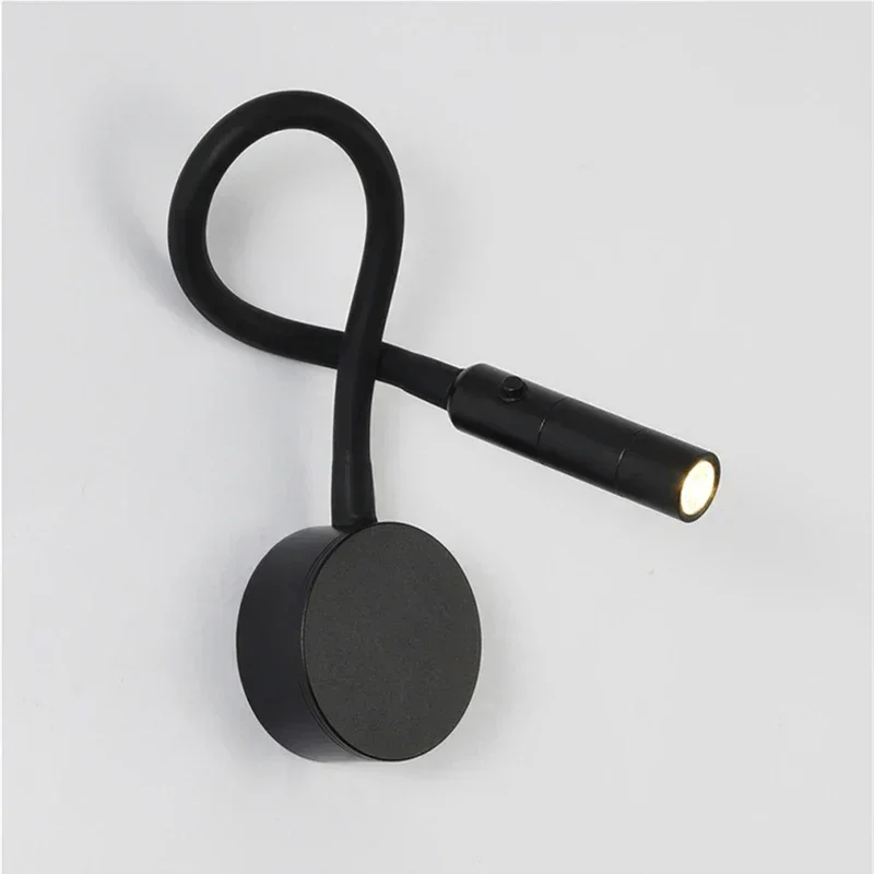 Moderne, flexible LED-Lesewandleuchte mit Schalter für Schlafzimmer und Arbeitszimmer – 1 W/3 W