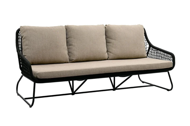 Zeo Living 3-Sitzer Sofa "Portofino" schwarz/taupe