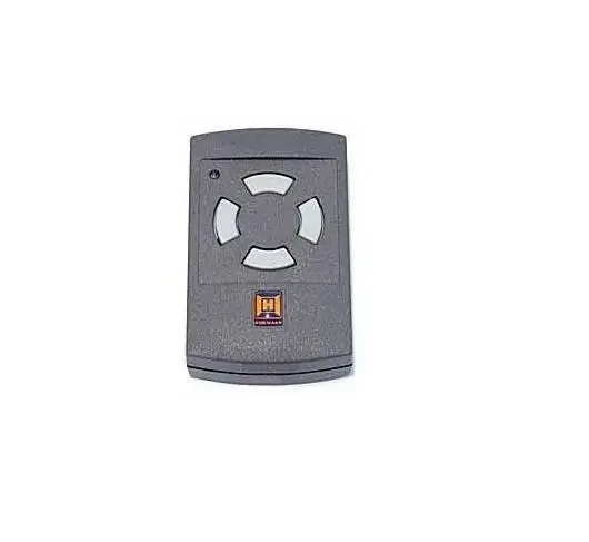 Hörmann Handsender HSM 4, 40 MHz Vorderansicht Hörmann Handsender mit 4 Tasten in Dunkelgrau Hörmann Fernbedienung Garagentor HSM 4 Original Hörmann Handsender 40,685 MHz mit Batterie Hörmann Handsender HSM 4 mit Schlüsselring Hörmann Garagentor Handsender Zubehör HSM 4 Hörmann Handsender 4-Kanal mit grauen Tasten Hörmann Original Handsender Ersatzteil Hörmann Handsender programmieren 40 MHz Hörmann Handsender HSM 4 mit Halterung