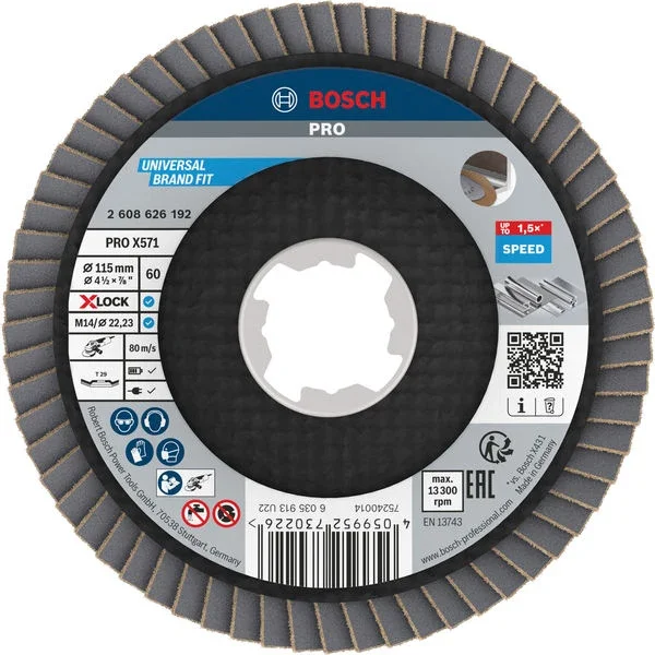 Produktbild von Fächerschleifscheibe 115 mm K60 PRO X571 gewinkelt X-Lock T29