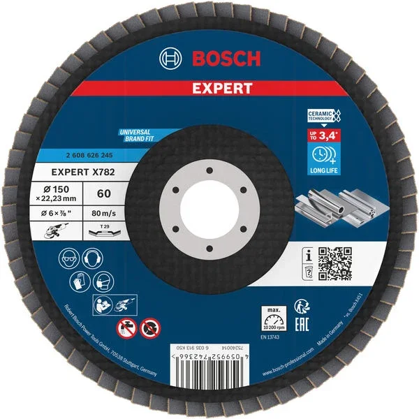 Produktbild von Fächerschleifscheibe 150 mm K60 EXPERT X782 gewinkelt GF T29
