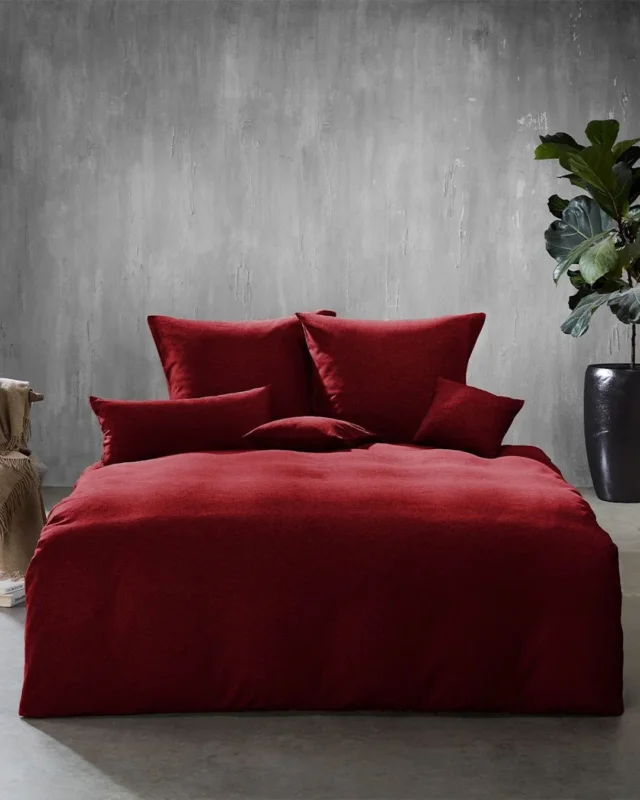 fleuresse Flanell Bettwäsche Lech 603089 200x220 rot