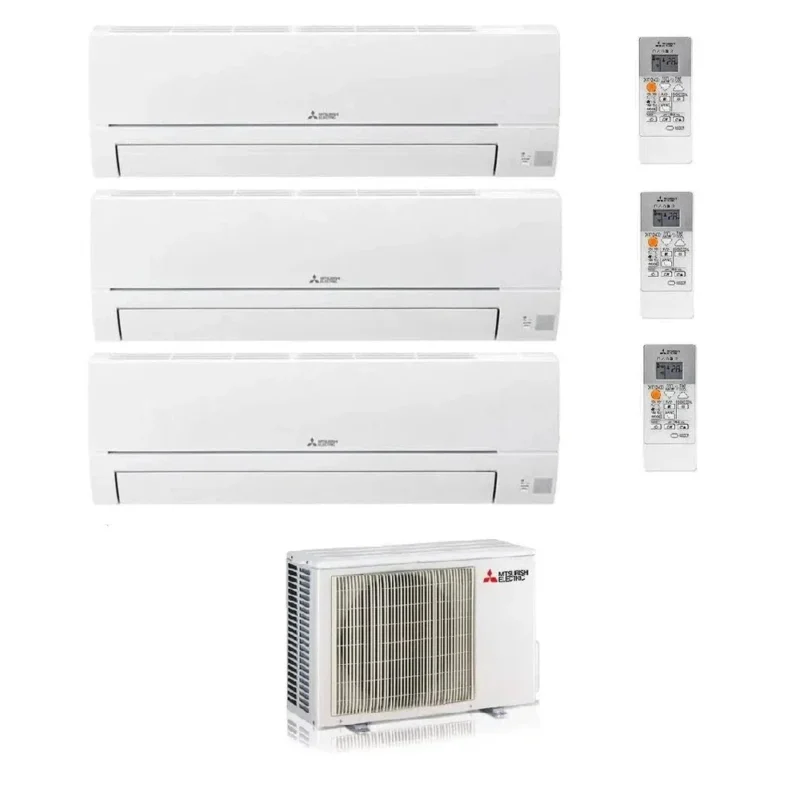 Mitsubishi Electric Trio-Split Klimaanlage für 3 Räume MSZ-HR (2,5 + 2,5 + 3,5 kW) inkl. WiFi