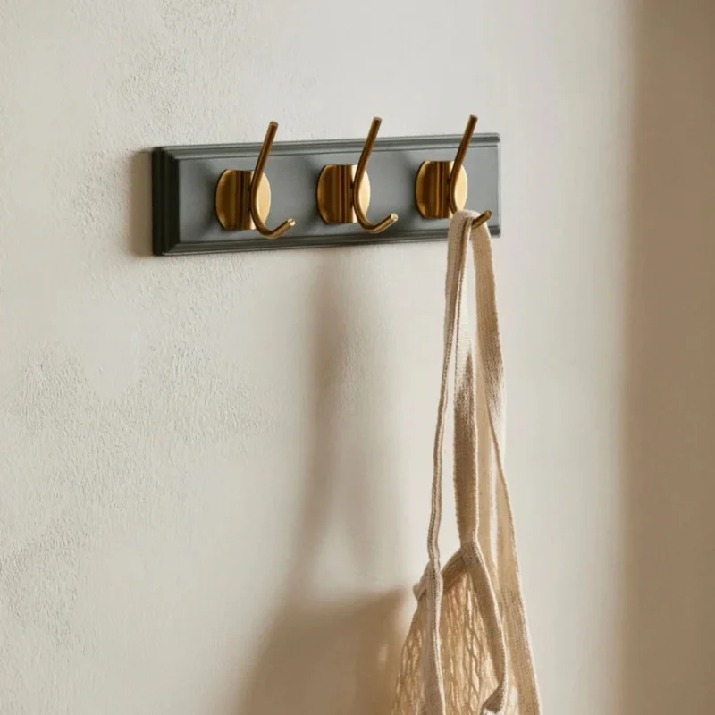 Garderobe Grau mit 3 Haken L30cm