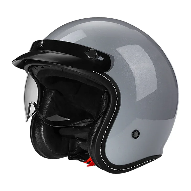 WoVintage Offenes Gesicht Motorradhelm Brehn
