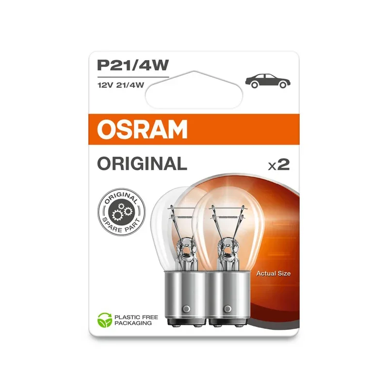 Osram, Halogenlampen, BAZ15D - 12V/21-4W, Set aus 2 Stück