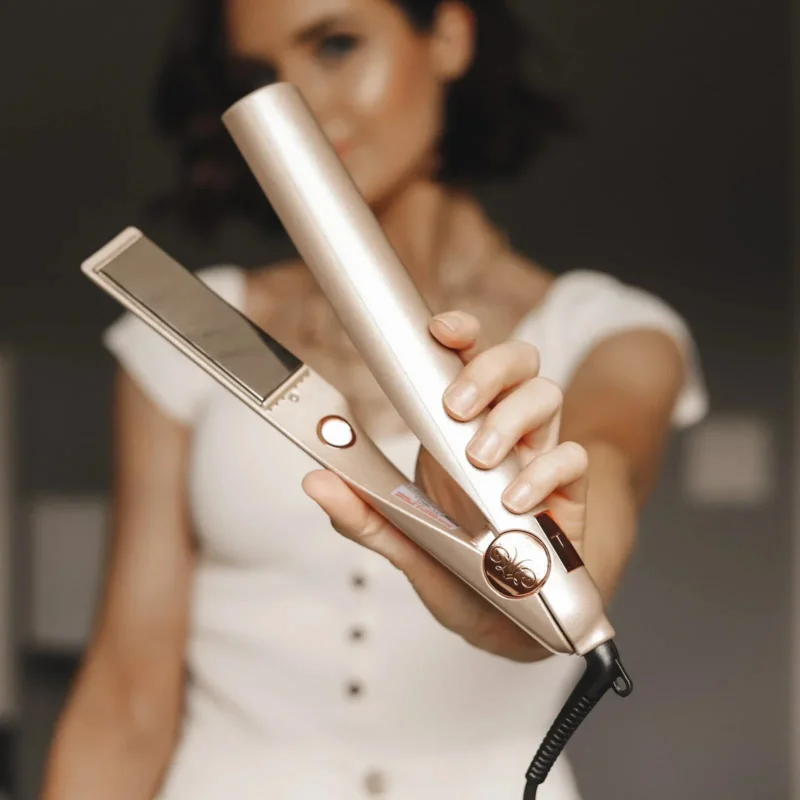Brehn | 2 in 1 Glätteisen mit Keramiktellern und Temperaturkontrolle – Das beste Haarglätteisen für Wellen, Locken, Brötchen