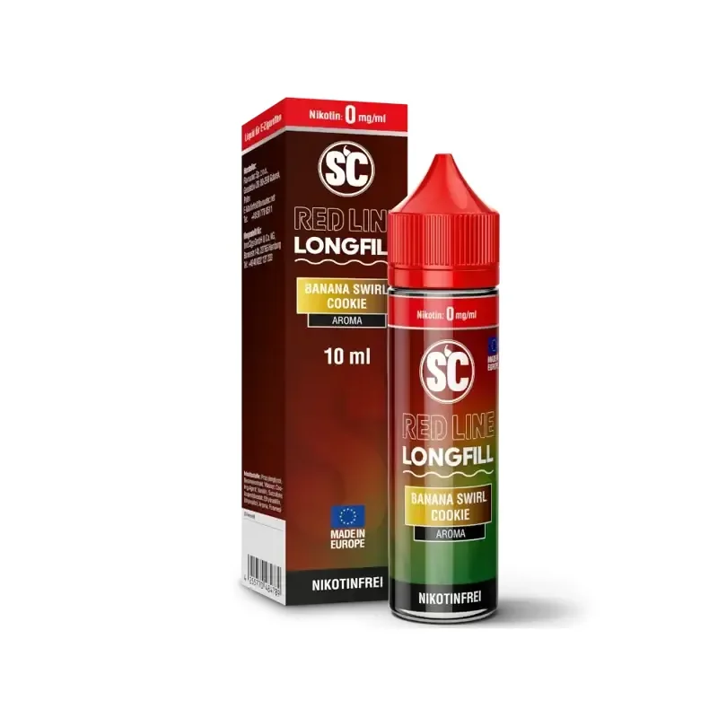 SC - Red Line Banana Swirl Cookie Aroma Longfill 10ml – Aroma Flasche Produktfoto