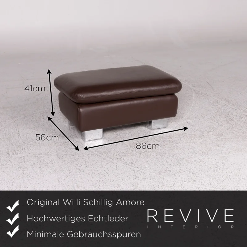 Willi Schillig Amore Leder Hocker Braun #10018 – Bild 2