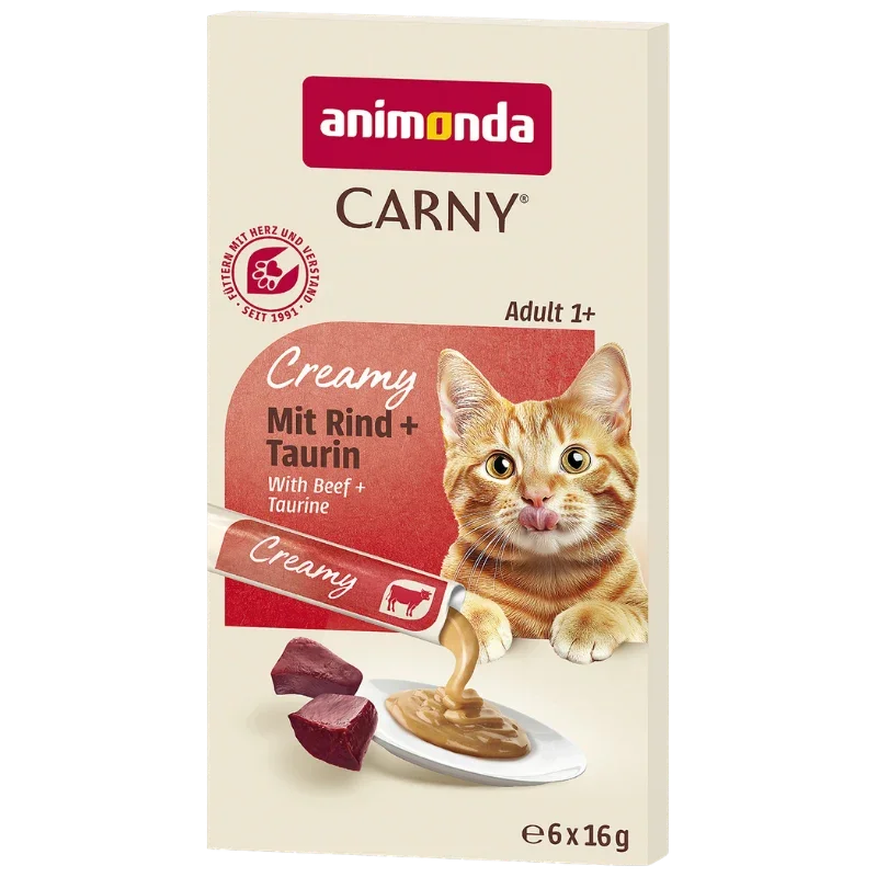 Animonda Cat Carny Creamy Adult mit Rind & Taurin 6 x 16 g