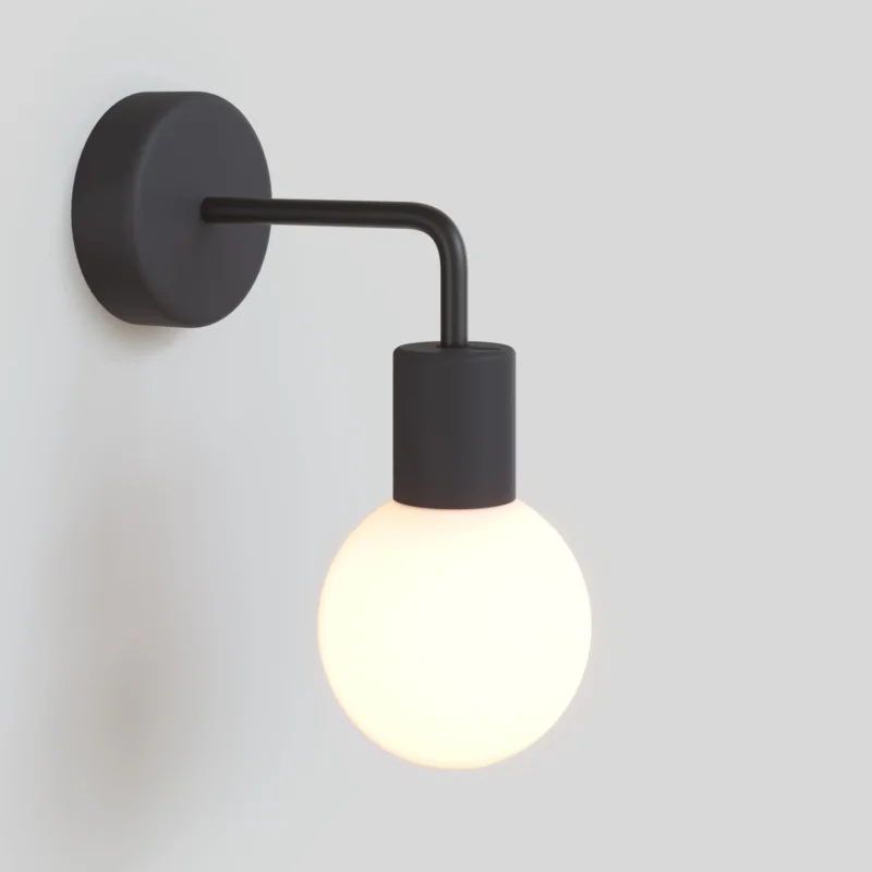 Applique da esterno Modulair IP65 con estensione a L e paralume a sfera infrangibile Unbreak-a-Ball - Nero