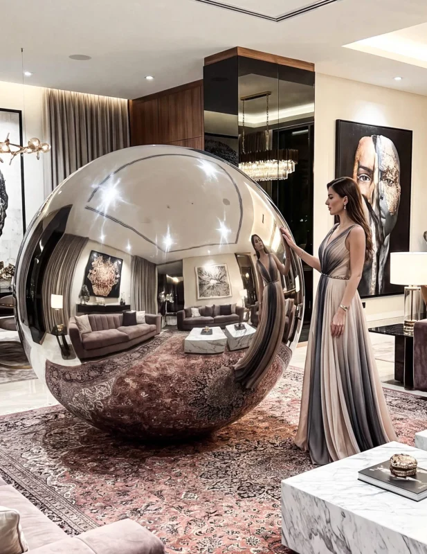 Riesen-Spiegelballon in Silber 200 cm