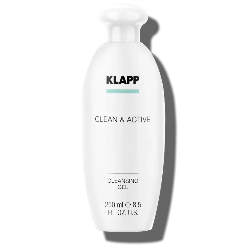 KLAPP Clean & Active Cleansing Gel – Reinigungsgel für Misch- & ölige Haut, 250ml