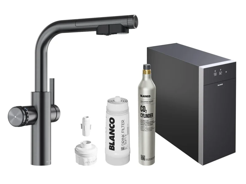 Blanco Set Trinkwasserarmatur Choice Icona-L Satin Dark Steel + Choice.All