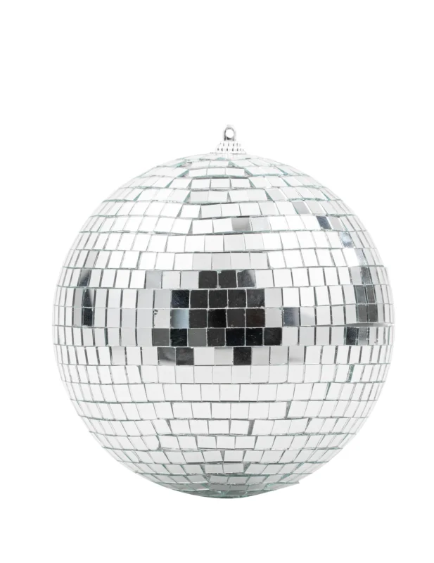 Boule à facettes à suspendre déco disco argent en verre miroir emboîtable