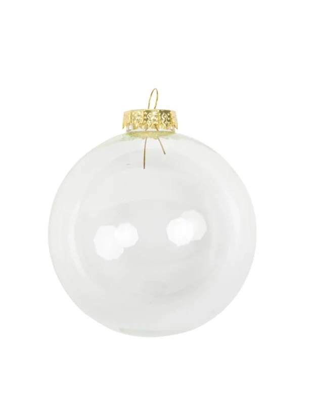 Boule de noël personnalisable pour décoration transparente à suspendre