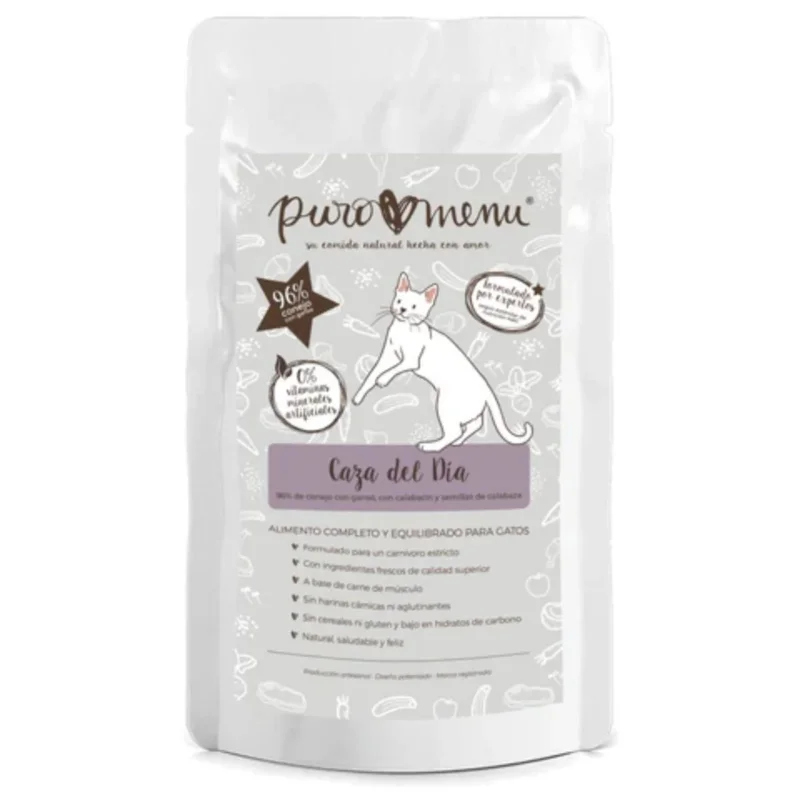 Comida húmeda Barf gatos Caza del día (Conejo) Puromenu 100 g