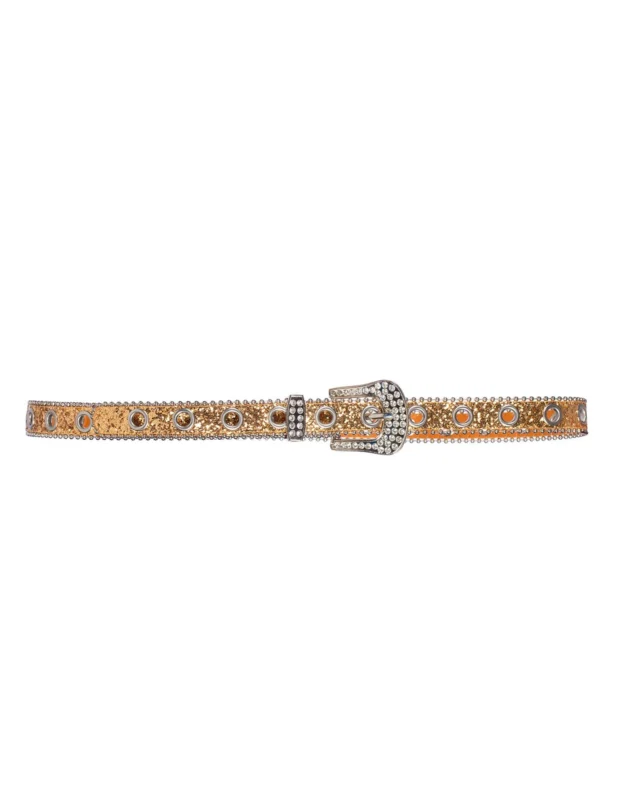 Pailletten-Gürtel Gold mit Strass-Verzierung