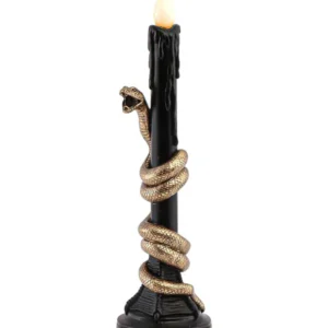 LED-Kerzenleuchter mit Schlangen-Motiv schwarz & gold 41 cm