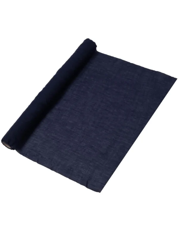 Marineblauer Musselin-Tischläufer 48 cm x 5 m für Hochzeit