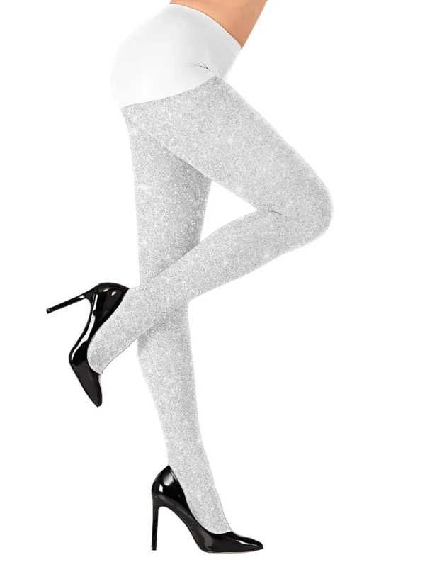 Collants scintillants pour adulte blancs