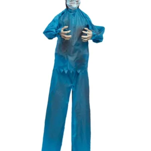 Décoration animée médecin fou terrifiant pour Halloween bleue avec mouvements