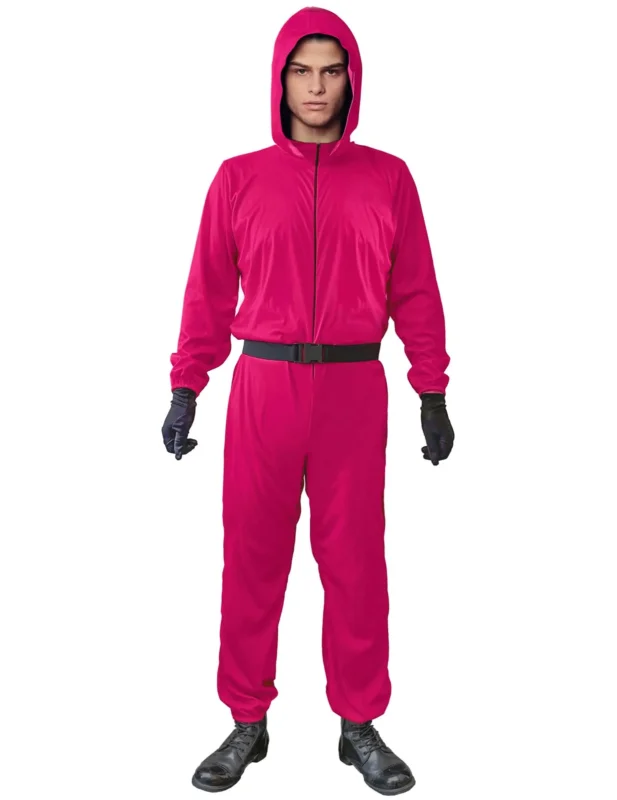 Déguisement de gardien de jeu pour adulte rose avec ceinture noire