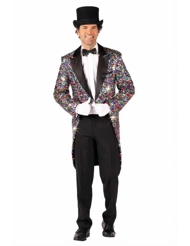 Bunte Pailletten-Karnevalsjacke für Herren