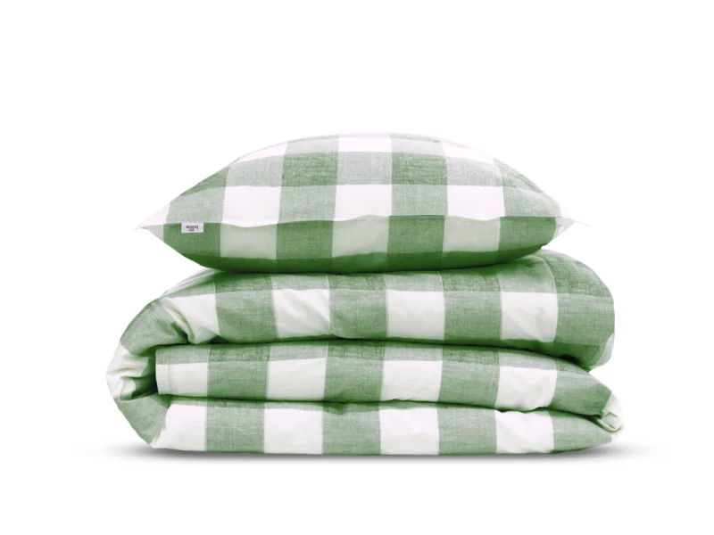 Zo!Home Baumwoll-Bettwäsche Kariert Moss Green