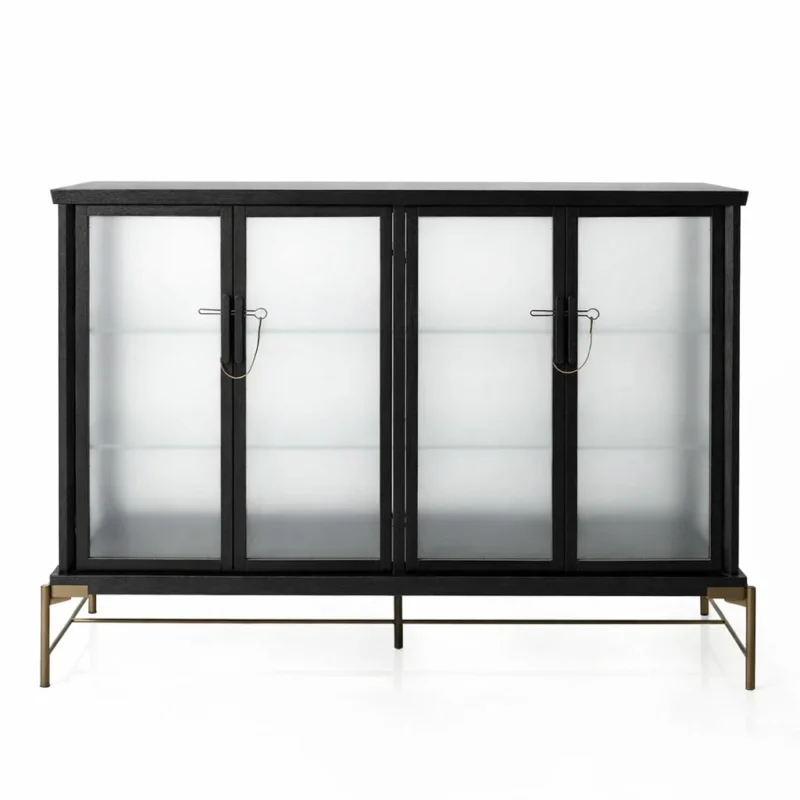Dowry I Kabinett, Schwarz Eiche, Frosted Glas von Stellar Works