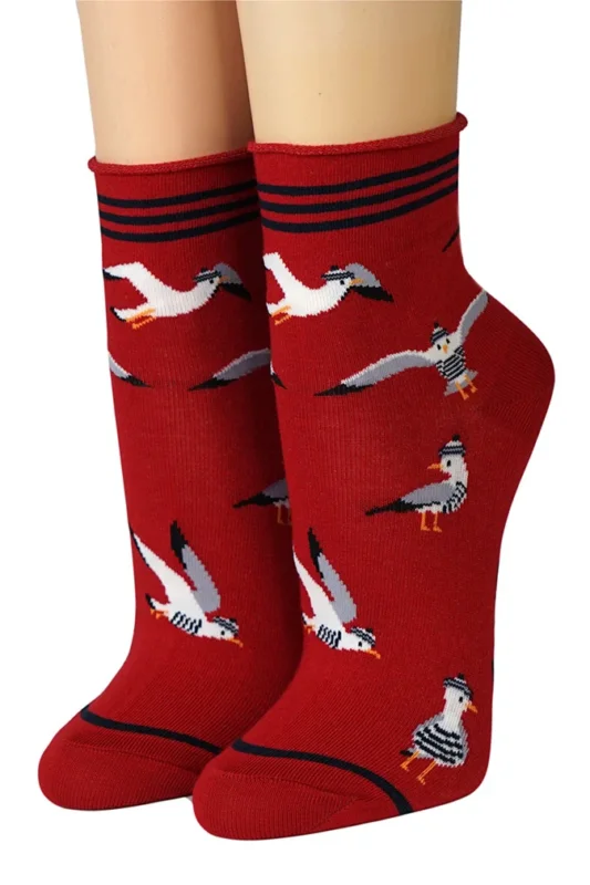 Crönert Socken Kurzsocken mit Rollrand Wilma rot