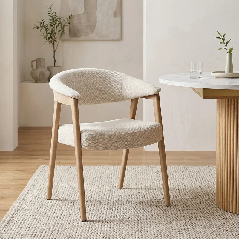 Stoff Esszimmerstuhl Eiche - Falco Beige