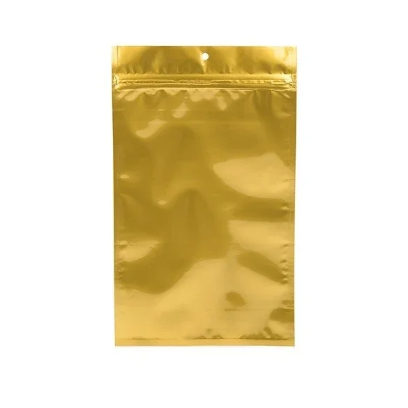 Grip Seal Bags Gold 9x12.5cm Metallised