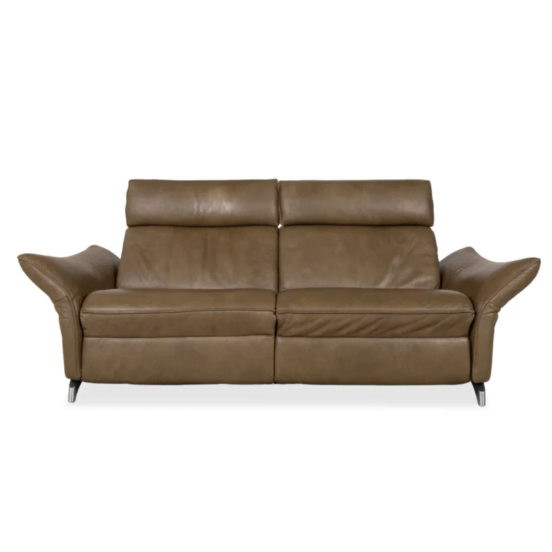 Himolla 1926 Leder Dreisitzer Braun Taupe elektrische / manuelle Funktion Sofa Couch