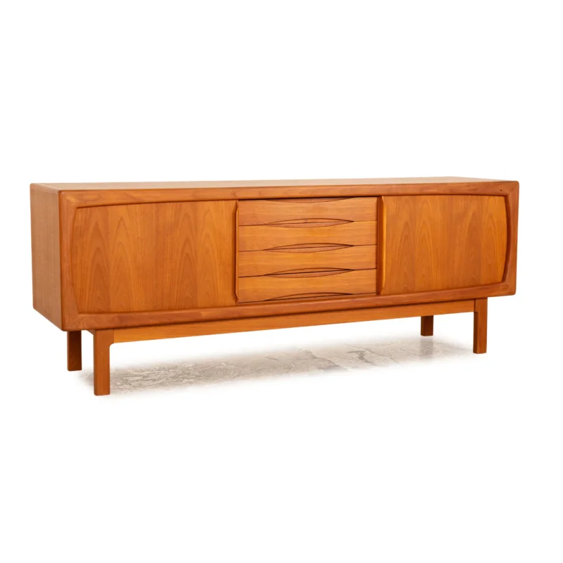 H.P. Hansen Holz Sideboard Teak Vintage Braun 200 x 49 cm