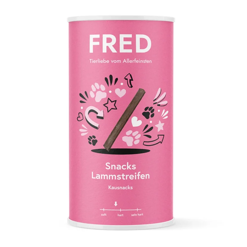 FRED & FELIA Hundesnack Lammstreifen Kausnack, 190g Hundeleckerli