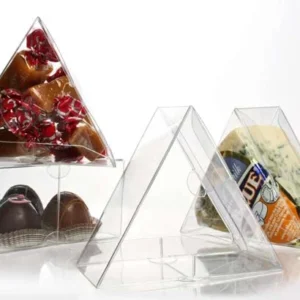Plastic Gift Boxes Triangular 10.2x5.1x8.9cm Crystal Clear