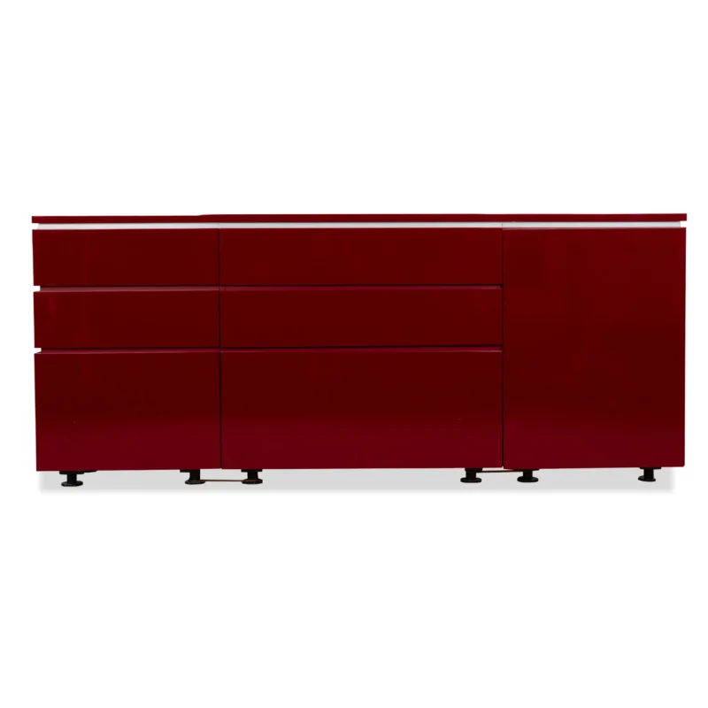 Interlübke Cube Holz Sideboard Rot Hochglanz elektrische Funktion