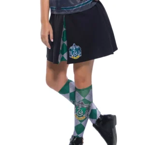 Jupe Serpentard Harry Potter™ pour adulte noire avec blason et motif à carreaux vert et gris