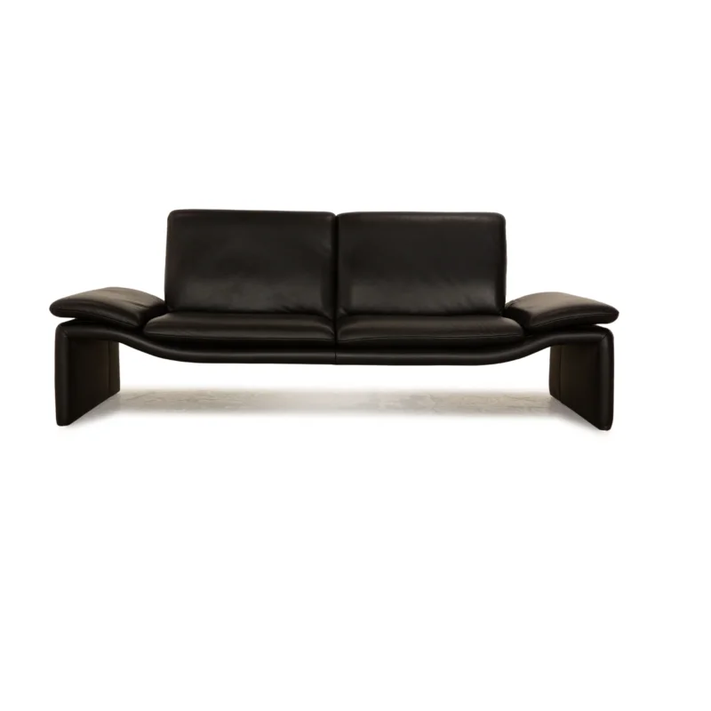 Koinor Leder Zweisitzer Schwarz manuelle Funktion Sofa Couch manuelle Funktion