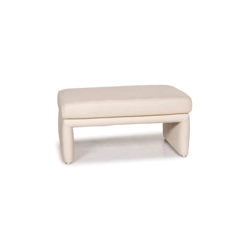 Koinor Raoul Leder Hocker Creme Schemel #12455