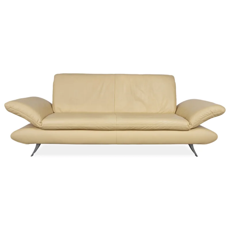 Koinor Rossini Dreisitzer Leder Sofa Gelb Couch manuelle Funktion